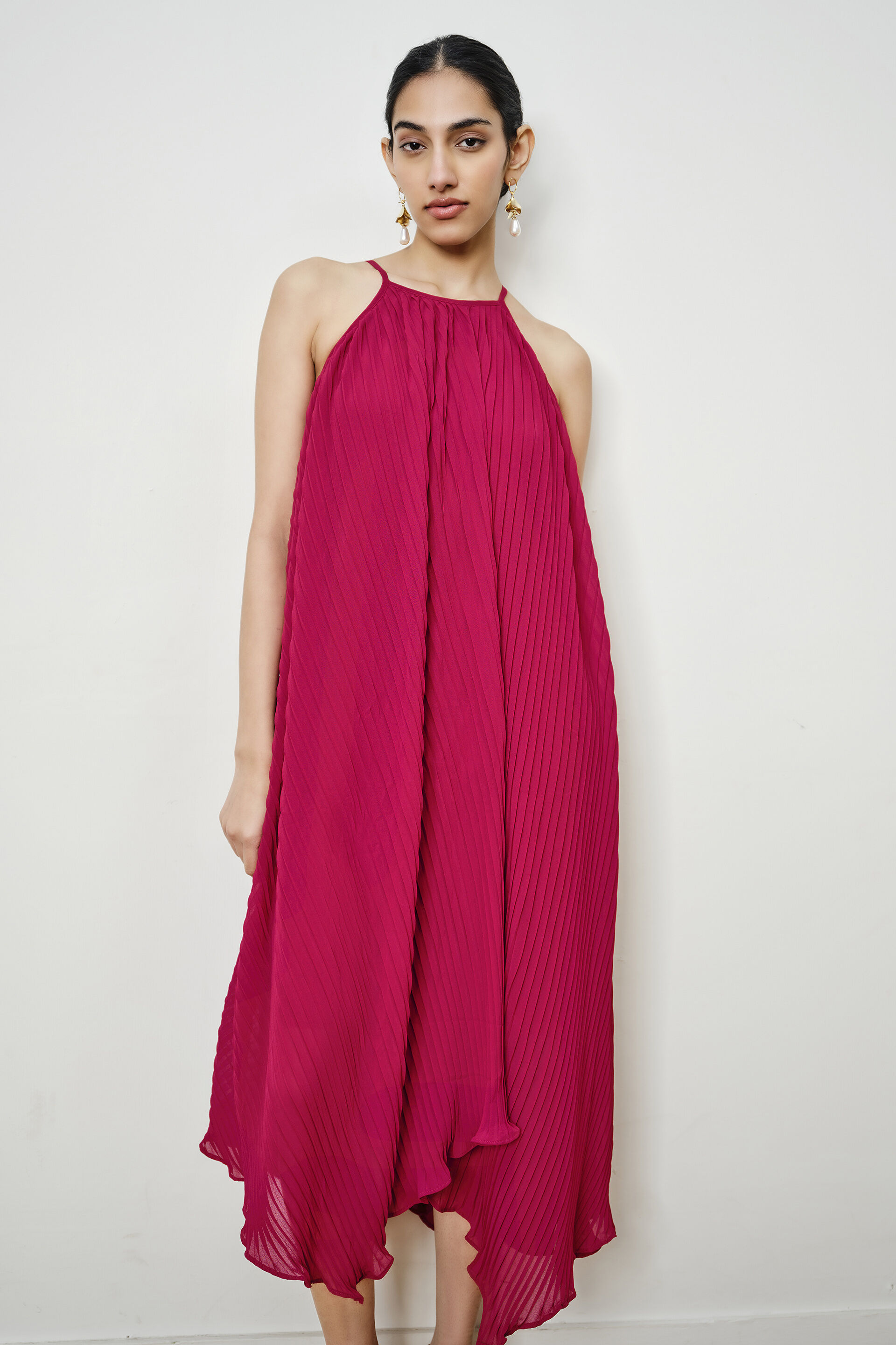 Garnet Hour Asymmetric Dress